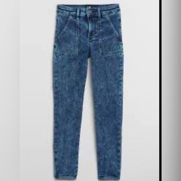 Gap Kids Stretch High Rise Denim Blue Pockets Jegging Girl’s Size 16 - Picture 2 of 10